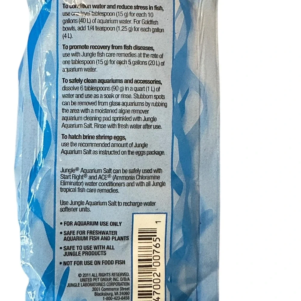 Jungle Tropical Fish and Goldfish Reduces‎ Stress Adds Beneficial Electrolytes